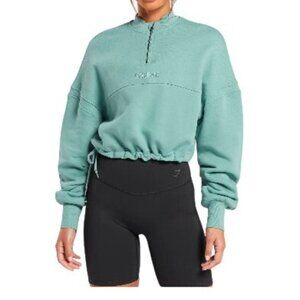Gymshark Women's Large Loopback Seafoam Green Pullover Sweatshirt Long Sleeve
